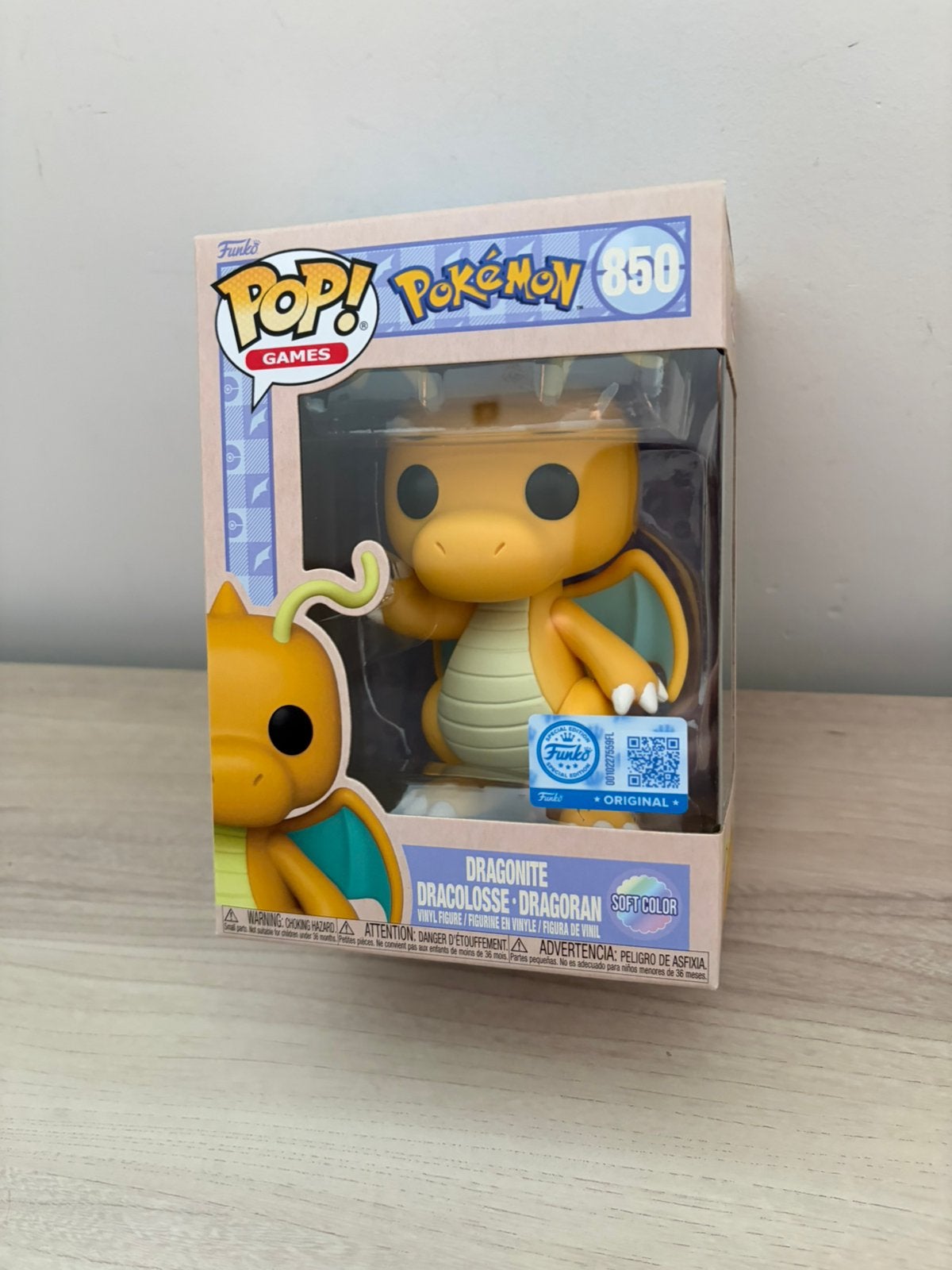 Funko Pop! Pokémon #850 Dragonite Soft Color Special Edition, Enlèvement ou Envoi, Comme neuf