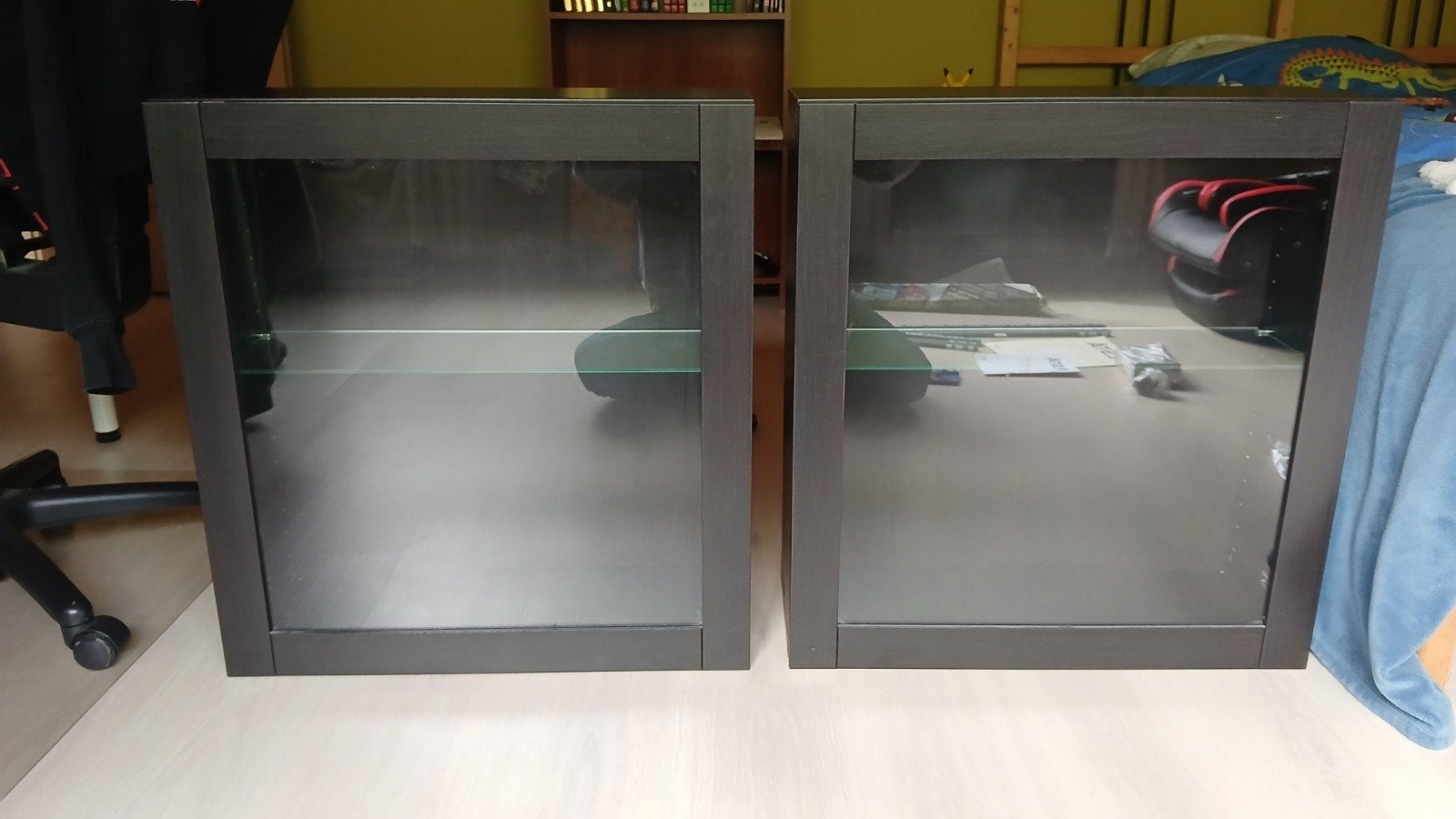 Koopje! 2x Ikea Bestå wand vintrine kast, Enlèvement, Utilisé, Verre