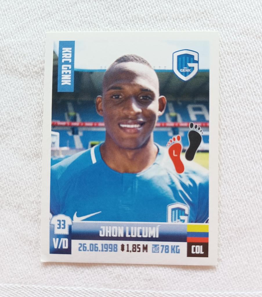 Autocollant Jhon Lucumí (rookie) - Pro League 2018-2019, Enlèvement ou Envoi, Comme neuf, Autocollant