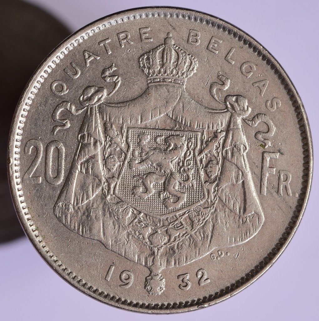 20 francs , 4 belgas 1932 FR pos.A, Postzegels en Munten, Munten | België, Verzenden, Overig, Losse munt
