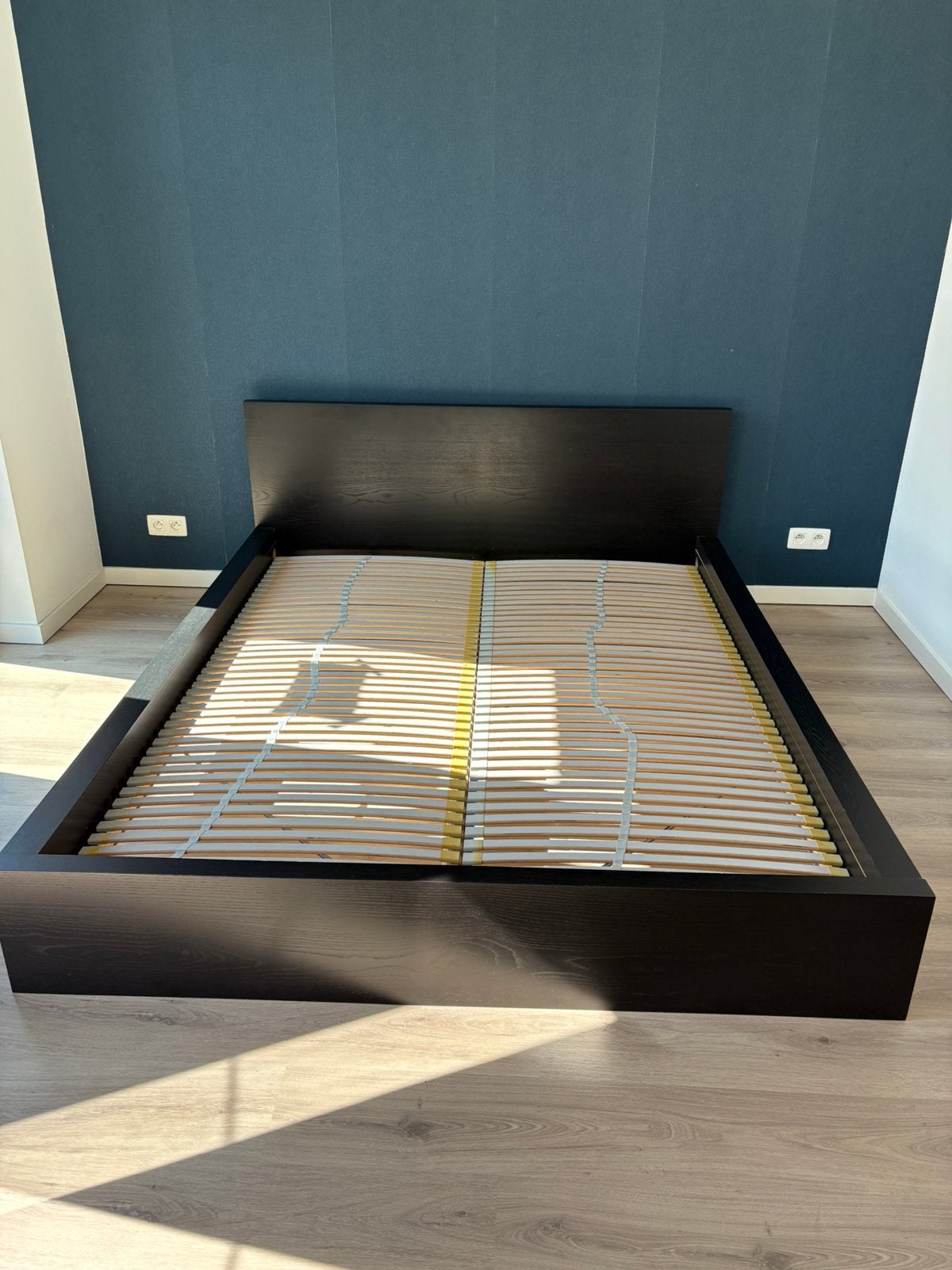 Bed + lattenbodem, Enlèvement, Utilisé, 200 cm, Bois