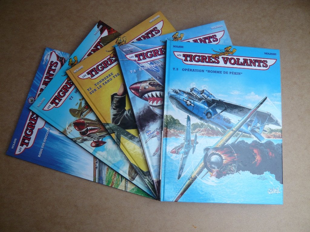 Bd LES TIGRES VOLANTS tomes 1 à 5 (EO ttbe) de MOLINARI, Complete serie of reeks, Ophalen of Verzenden, Zo goed als nieuw, NOLANE / MOLINARI