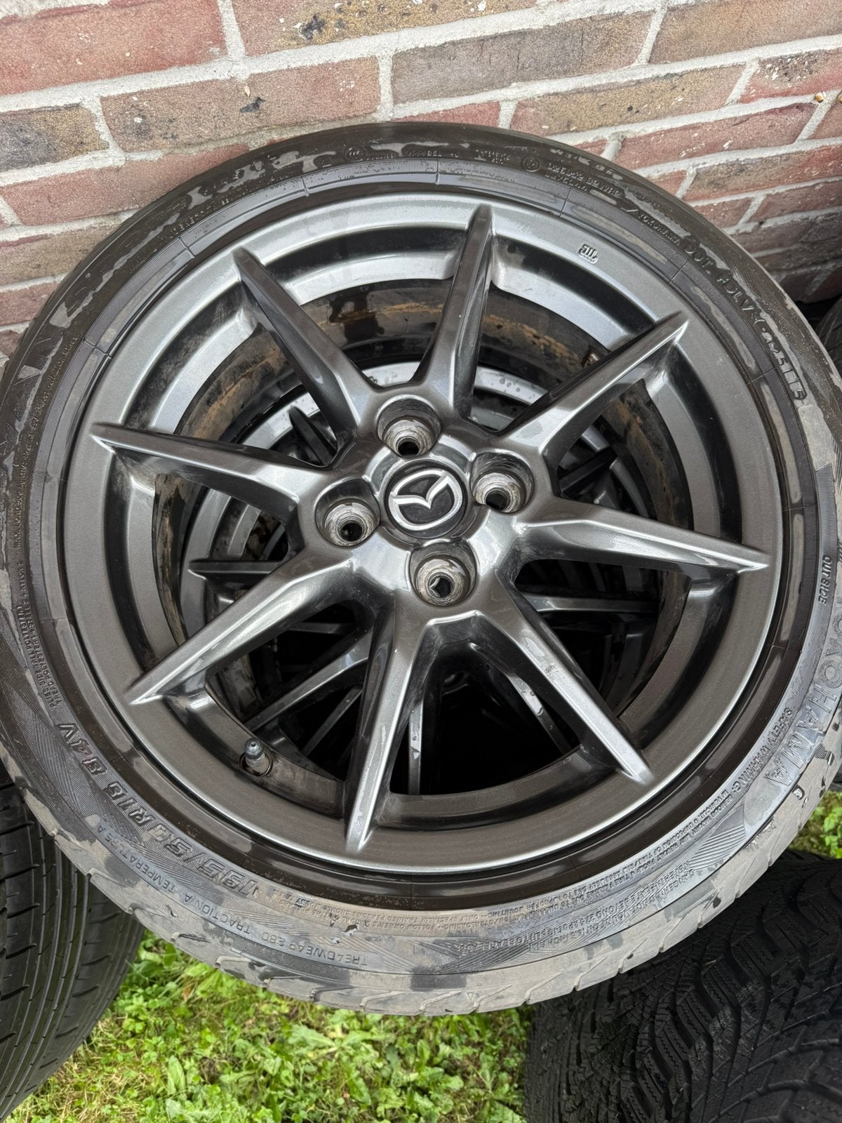 4 jantes Mazda 16" + pneus 195/55 R16, Enlèvement ou Envoi, 16 pouces, Pneu(s)