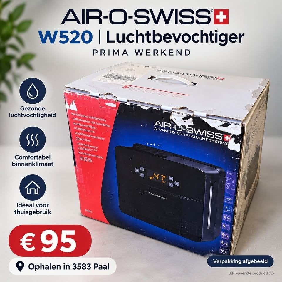 Air-O-Swiss W520 luchtbevochtiger – prima werkend, Ophalen, Gebruikt, Luchtbevochtiger