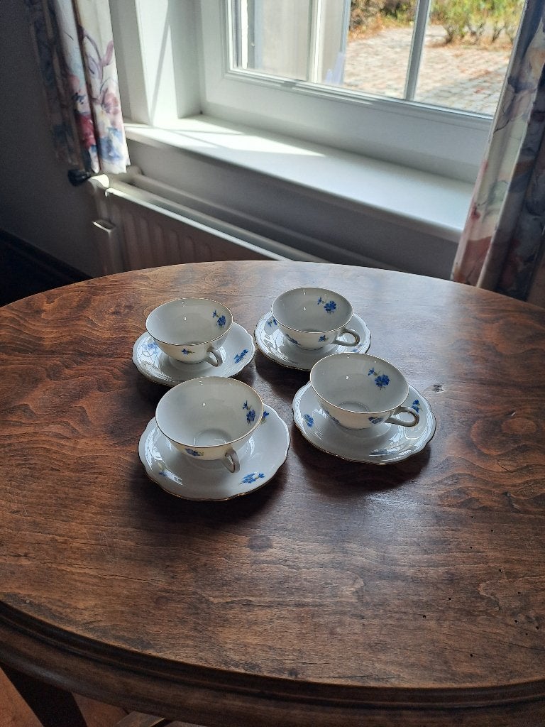 4 Vintage Winterling Bavaria Kop-en-Schotels – Korenbloem, Ophalen
