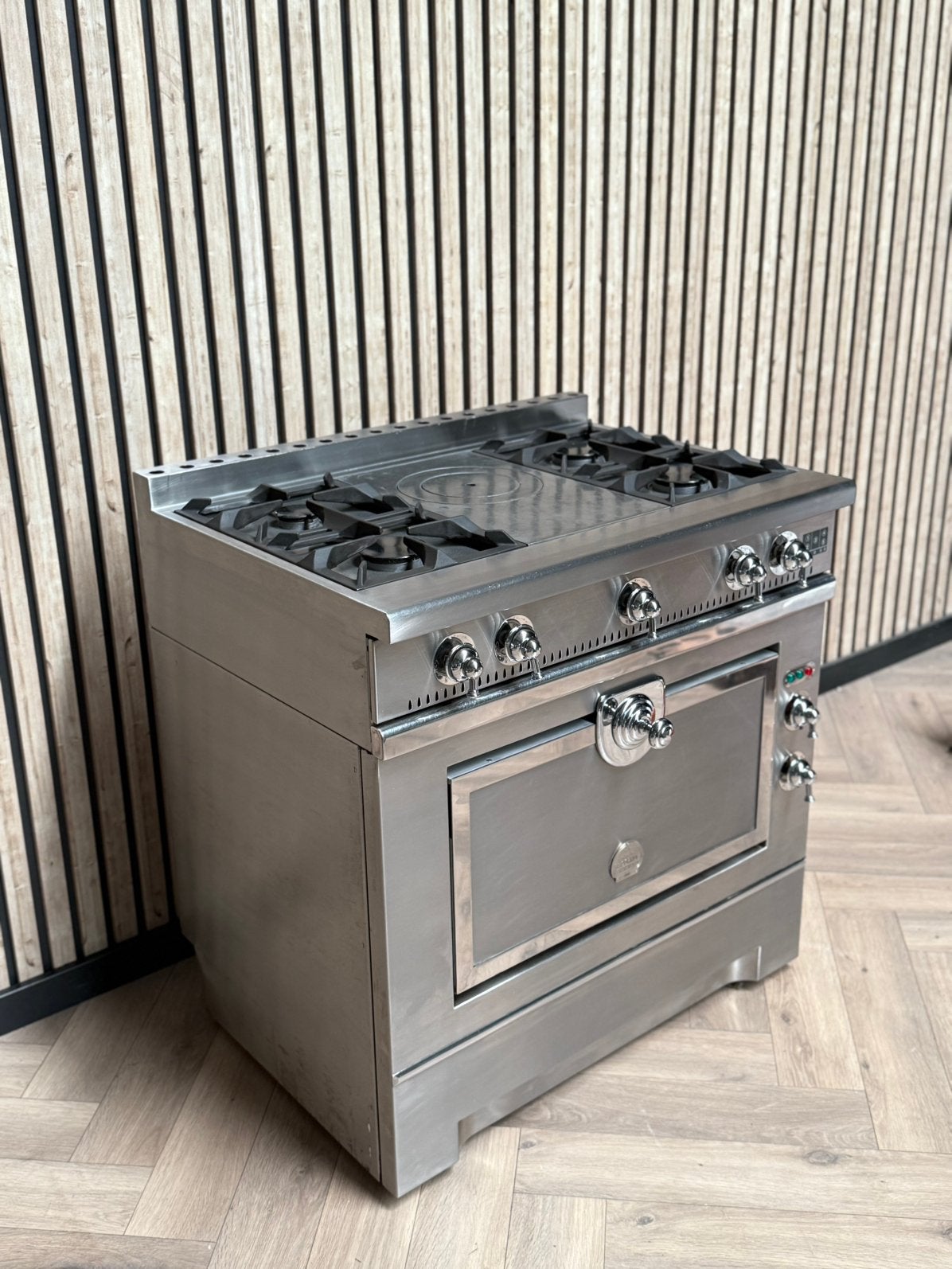 La Cornue Grand Maman 90cm Inox + Elektrische Oven, Ophalen of Verzenden, Grill, Gas