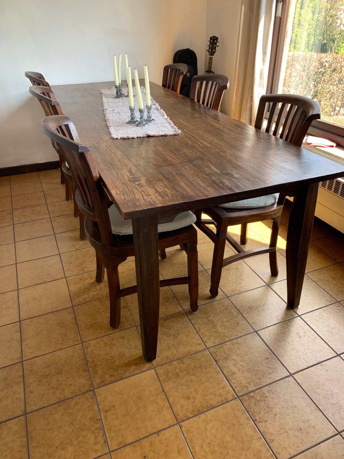 Tafel + stoelen, Ophalen, Gebruikt, Koloniaal, 6 tot 8 stoelen