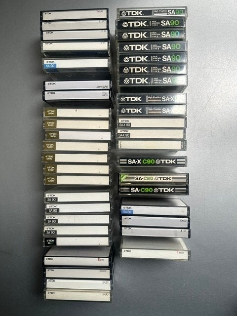 42 cassettebandjes TDK SA en SAX- type II high position, Cd's en Dvd's, Cassettebandjes, Ophalen of Verzenden, Gebruikt, 26 bandjes of meer
