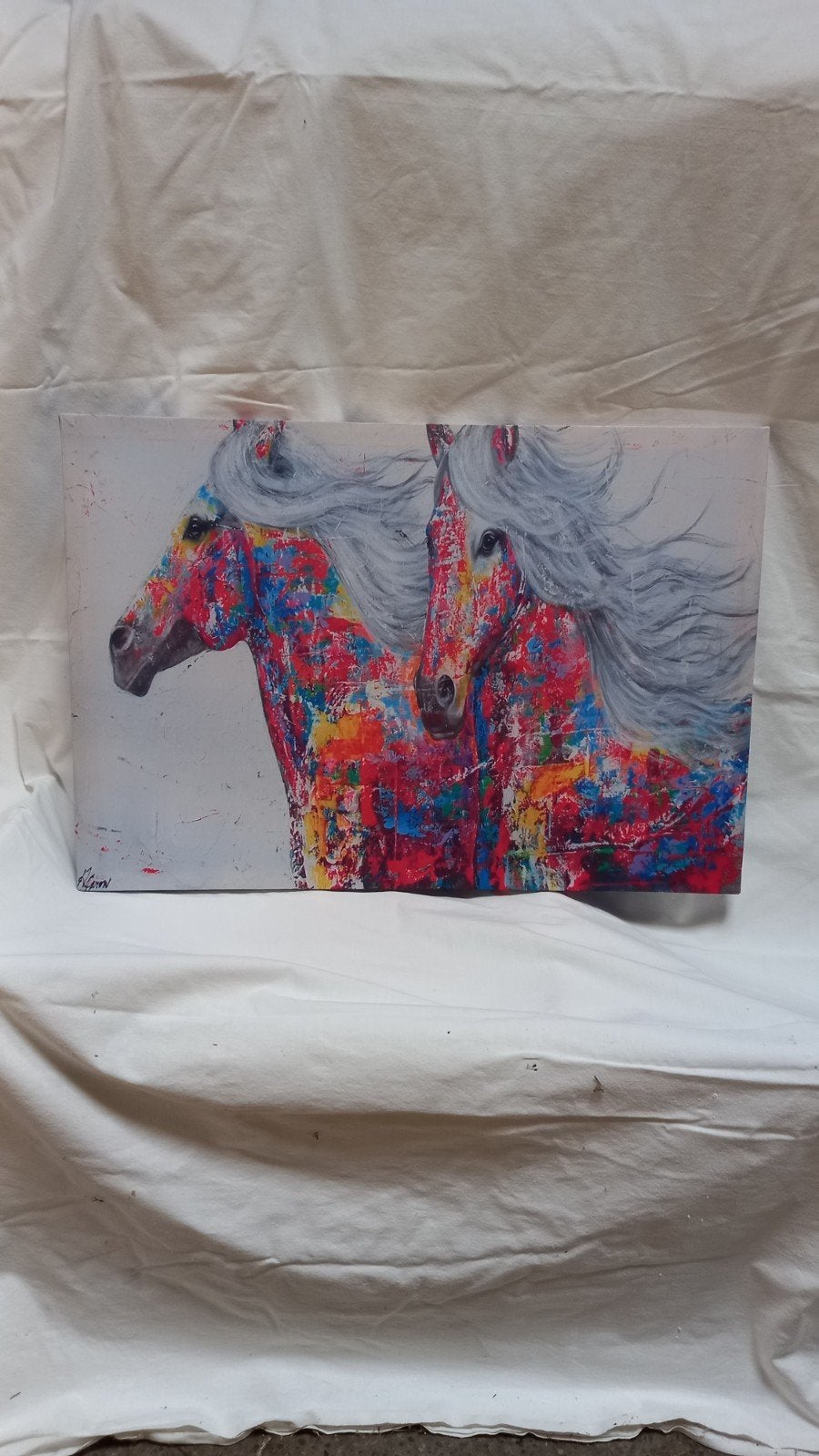 canvas met verlichting, Comme neuf, Enlèvement, 50 à 75 cm, Autres types