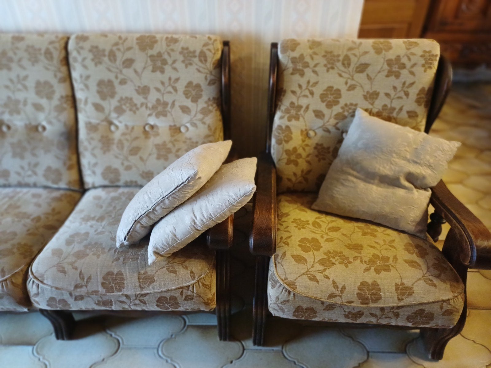 Salon eiken  met salon tafel, Ophalen