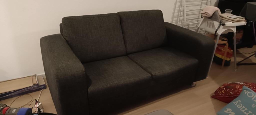 zetel tweezit donkergrijs, Ophalen, 150 tot 200 cm, Tweepersoons, 75 tot 100 cm