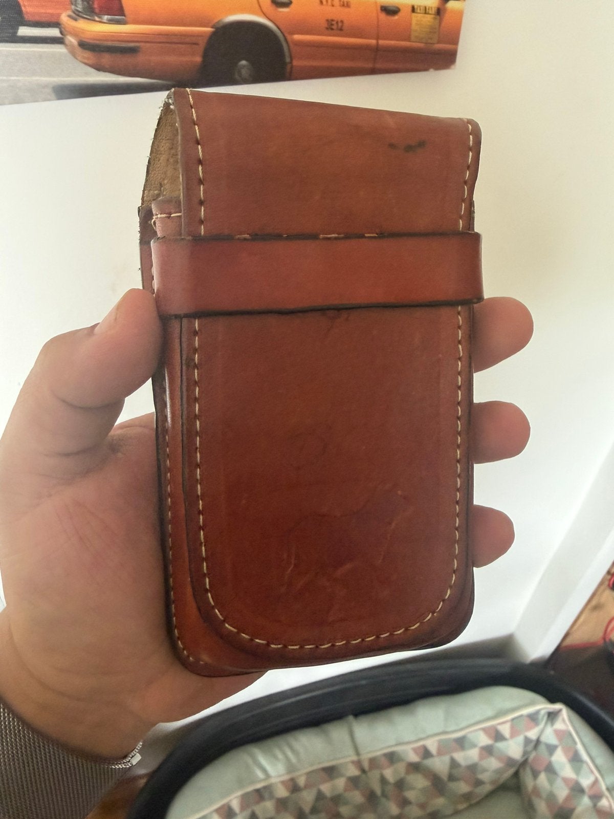 Leder gsm holster, Ophalen, Zo goed als nieuw, Leder