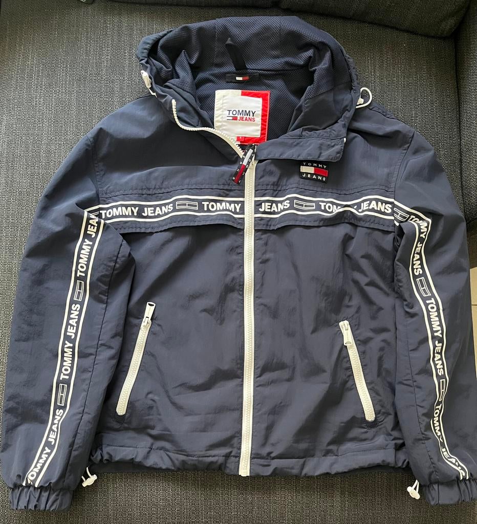 Tommy Jeans Windbreaker, Ophalen of Verzenden, Gedragen, Maat 36 (S), Blauw