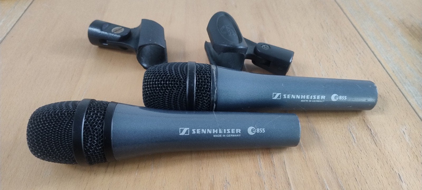 Set Sennheiser microfoons e855, Ophalen of Verzenden, Gebruikt, Zangmicrofoon