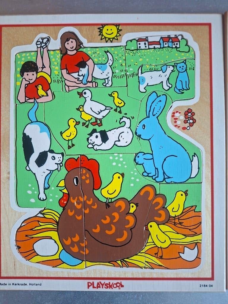 PLAYSKOOL hout puzzel vintage, Kinderen en Baby's, Ophalen, Gebruikt, Overige typen