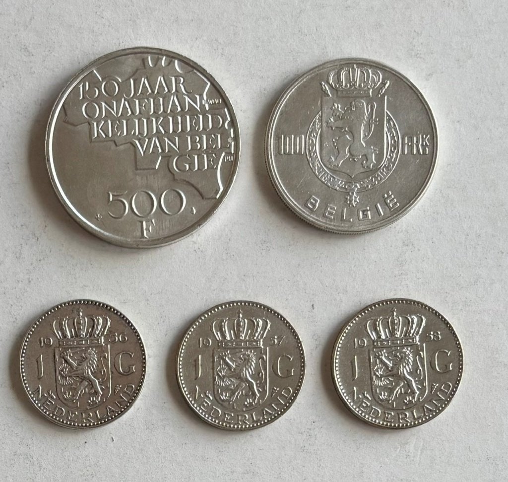 Pièces d'argent belges et néerlandaises, Enlèvement ou Envoi, Argent, Série, Argent