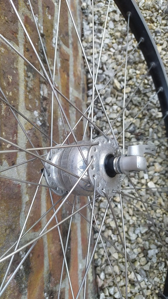 SON28-naafdynamo-zilver-36sp-QR werkend, Gebruikt, Overige typen, Toerfiets, Ophalen of Verzenden