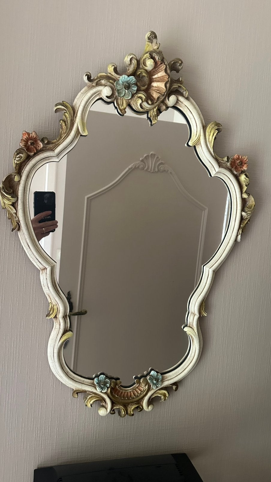 Vintage Spiegel, Ophalen, Ovaal, 50 tot 100 cm, 100 tot 150 cm