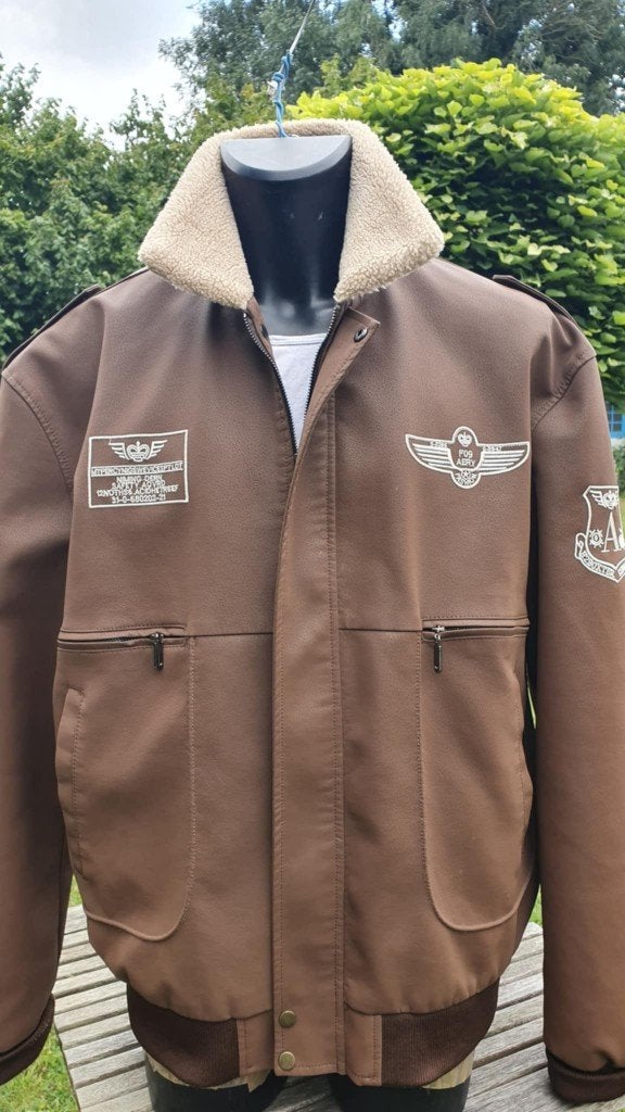 BLOUSON AVIATEUR DOUBLE HOMME BRUN TAILLE 58/60 XXL, Enlèvement, Comme neuf, Taille 56/58 (XL), Brun