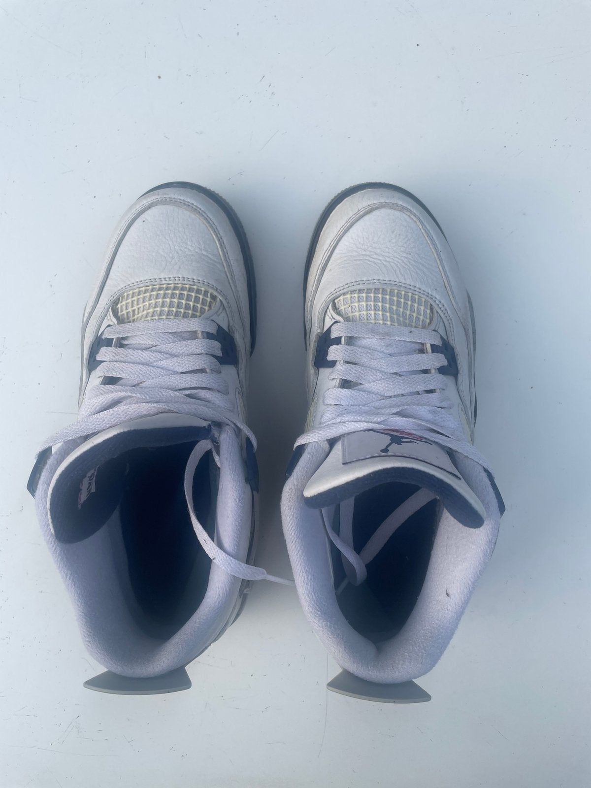 Nike Air Jordan 4 retro white midnight navy - size 38,5, Sport en Fitness, Basketbal, Ophalen of Verzenden, Zo goed als nieuw