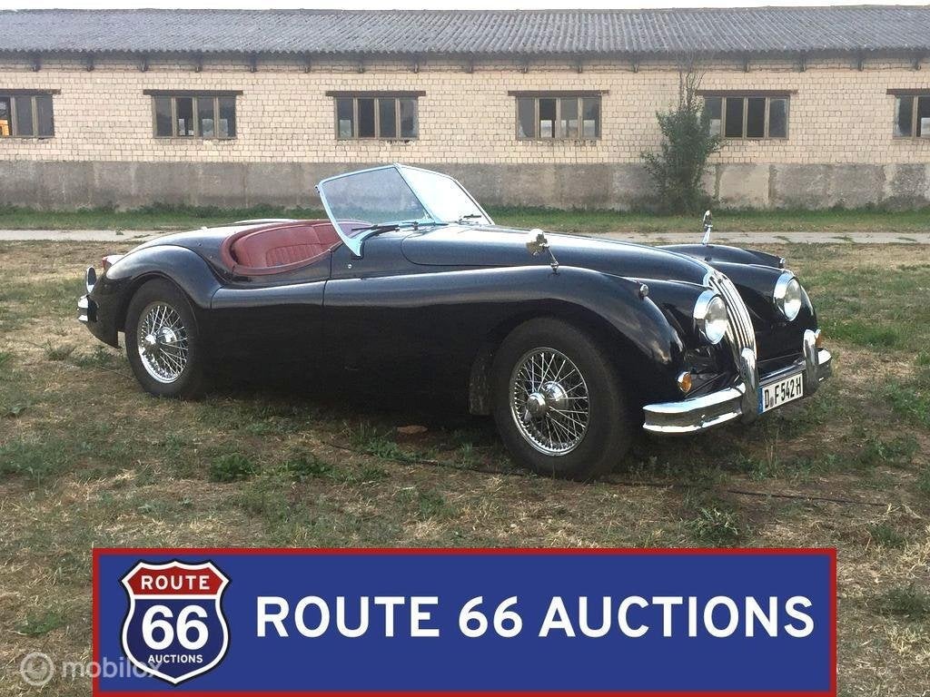 Jaguar XK 140 Cabriolet | 1956 | Route 66 Auctions, Auto's, Zwart, Bedrijf, Handgeschakeld, Overige carrosserie