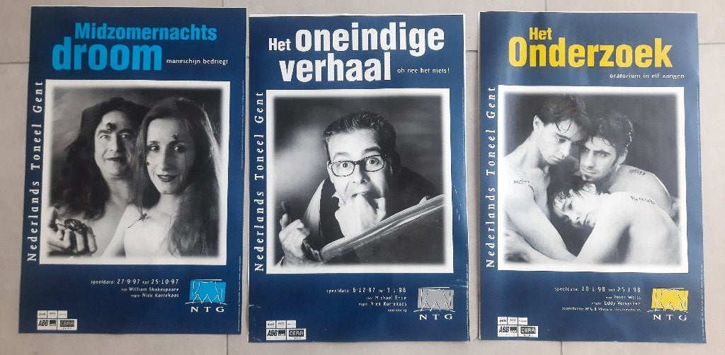 NTG Gent - 8 affiches waarvan 5  framed, Ophalen, Rechthoekig Staand, Met lijst, Zo goed als nieuw