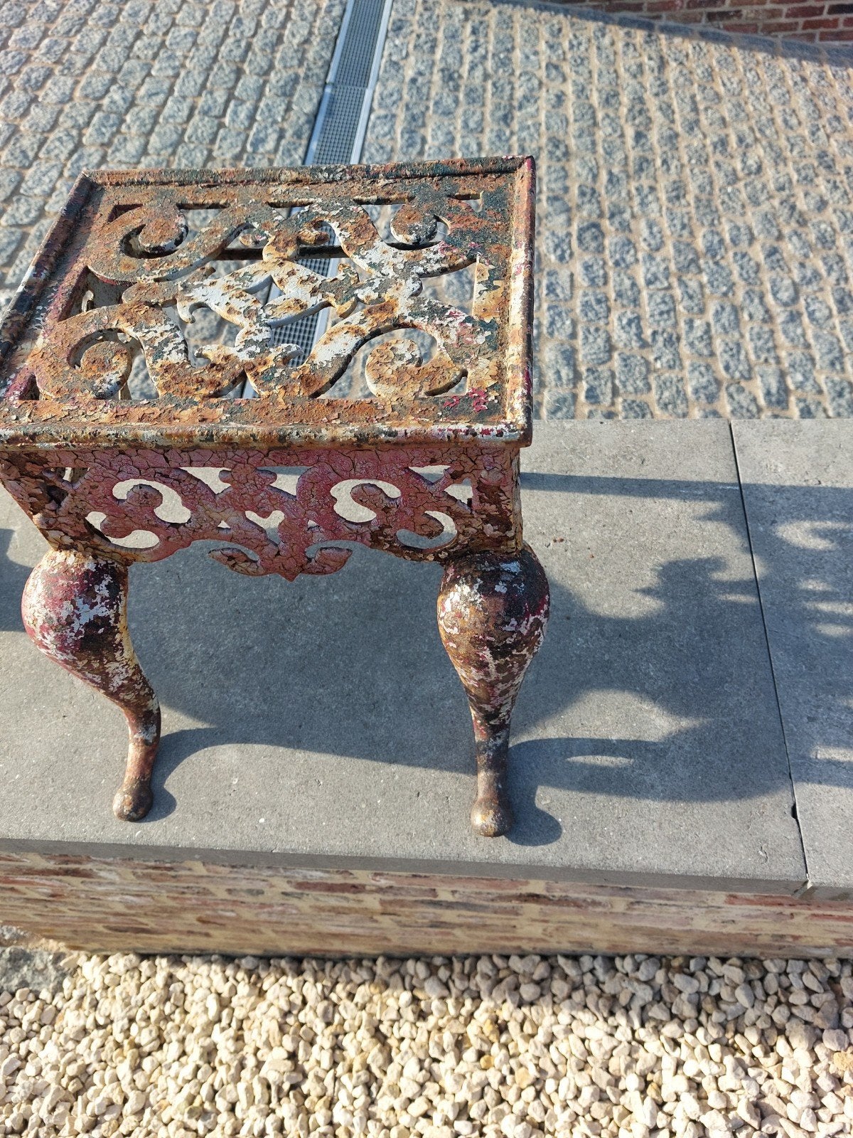 tuin bankje, Ophalen
