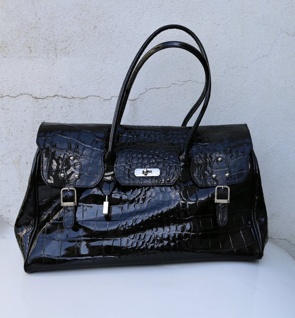 Magnifique grand sac en cuir noir, Enlèvement ou Envoi, Comme neuf, Noir