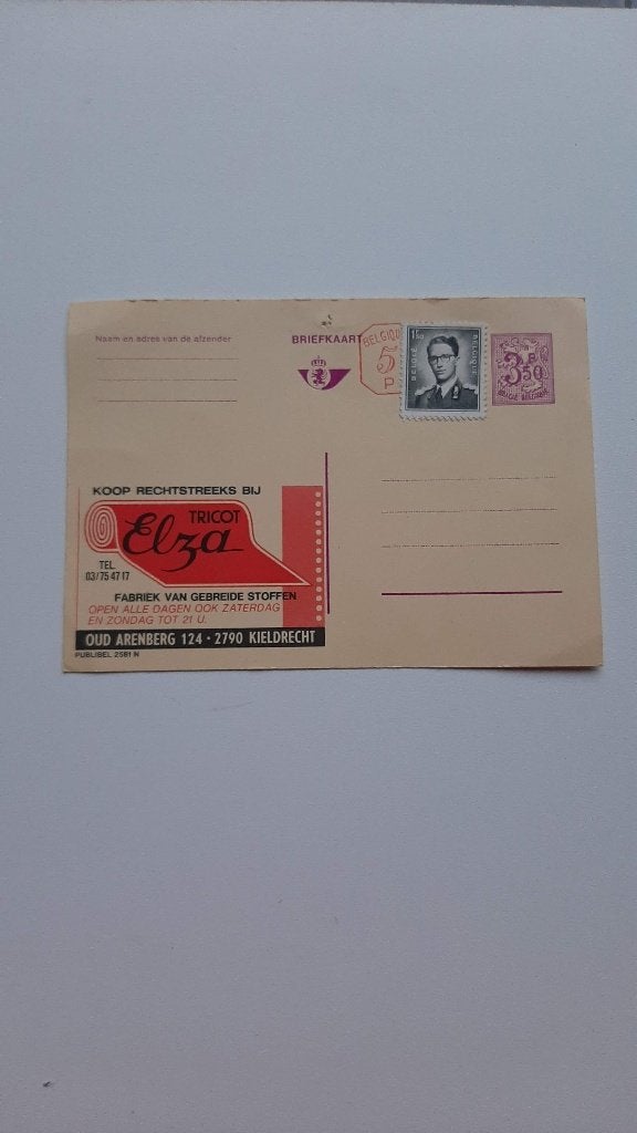 Briefkaart België 3,50 fr + 1,50 fr postzegel, Ophalen of Verzenden, Briefkaart