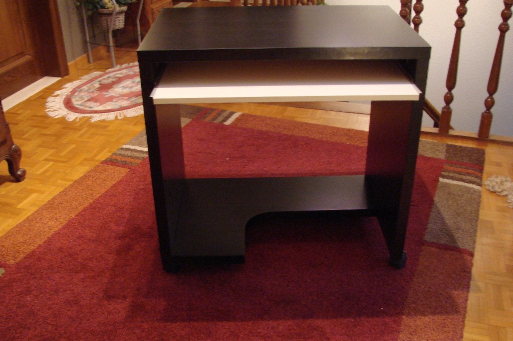 bureau op wieltjes, Ophalen, Zwart, Gebruikt, Computerbureau