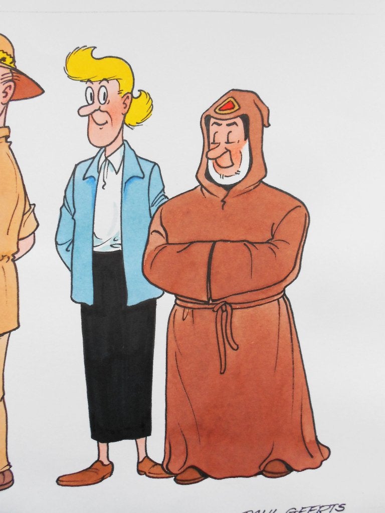 Suske en Wiske - originele ecoline tekening Paul Geerts, Enlèvement ou Envoi, Neuf, Willy Vandersteen / Paul Geerts
