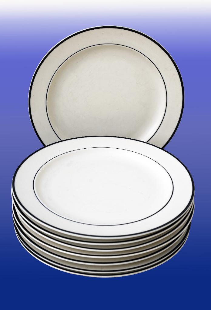8 platte borden, Ophalen, Gebruikt, Glas, Bord(en)