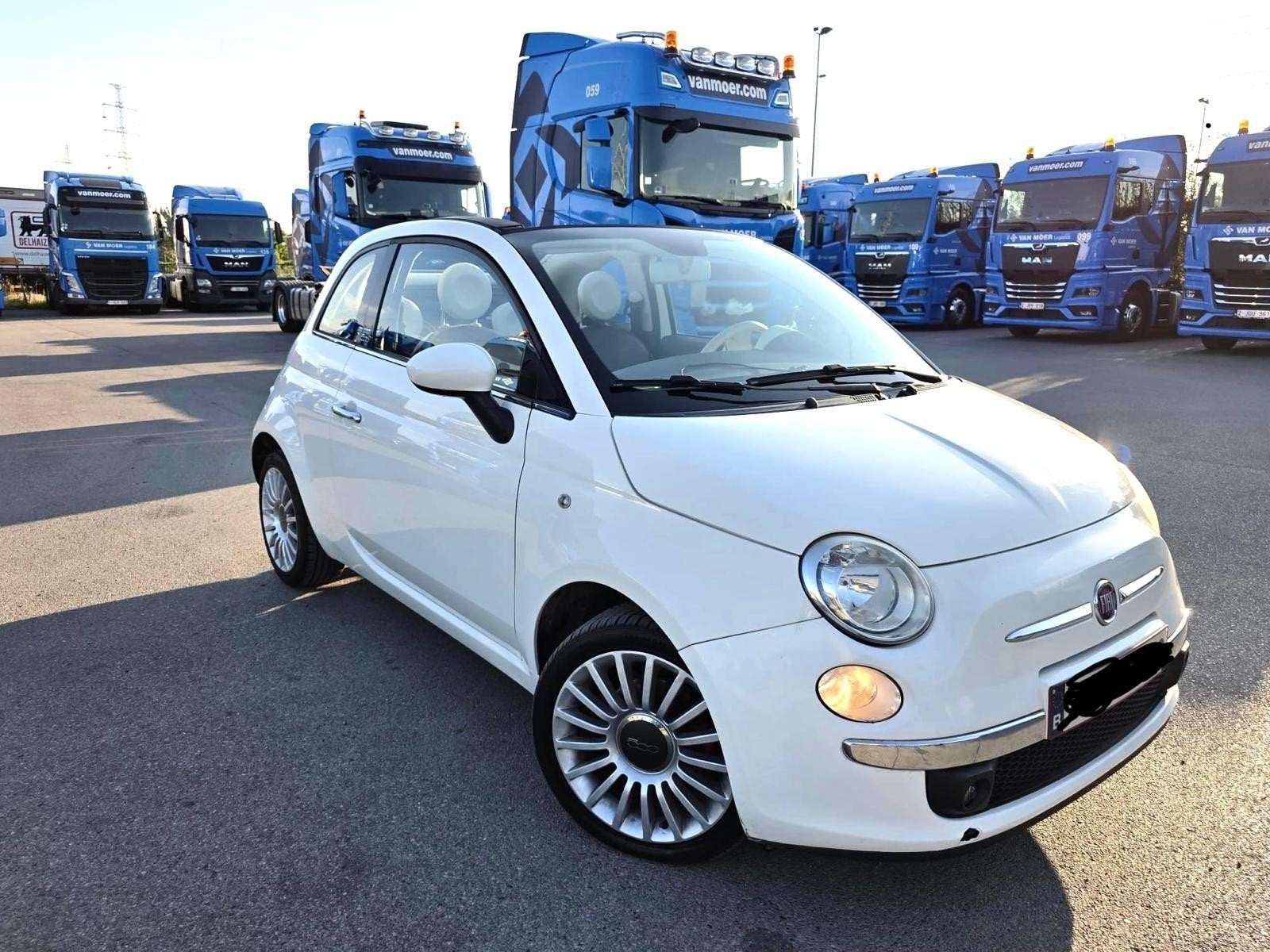 Fiat 500/ 102000 km/ Cabriolet, Autos, Cuir, USB, Achat, Beige