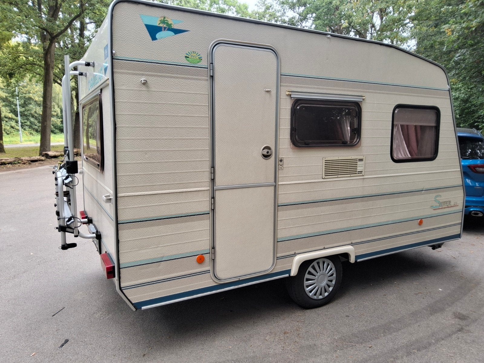 Caravan Caravelair 375 Keuringsvrij voortent/fietsendrager, 5 tot 6 meter, Caravelair, Tot en met 4, Kachel