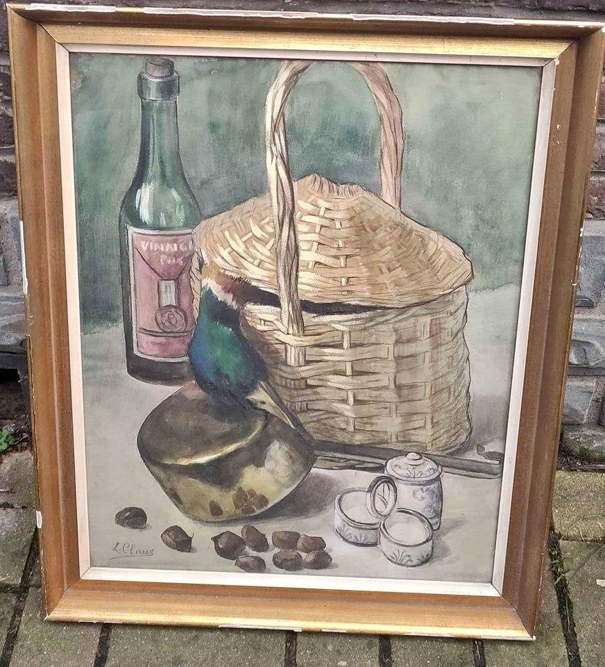 Aquarelle nature morte signe Louisa claus, Enlèvement ou Envoi, Aquarelle, Nature morte