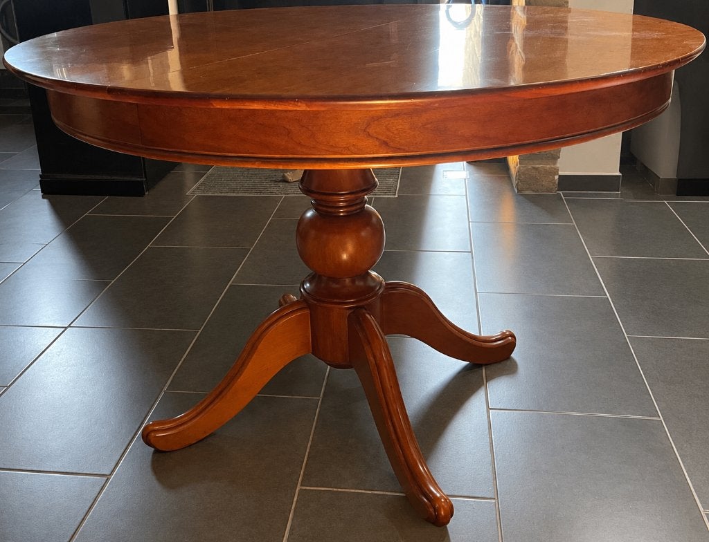 Table ronde en bois de merisier, Maison & Meubles, 55 à 75 cm, Rond, Enlèvement, Utilisé