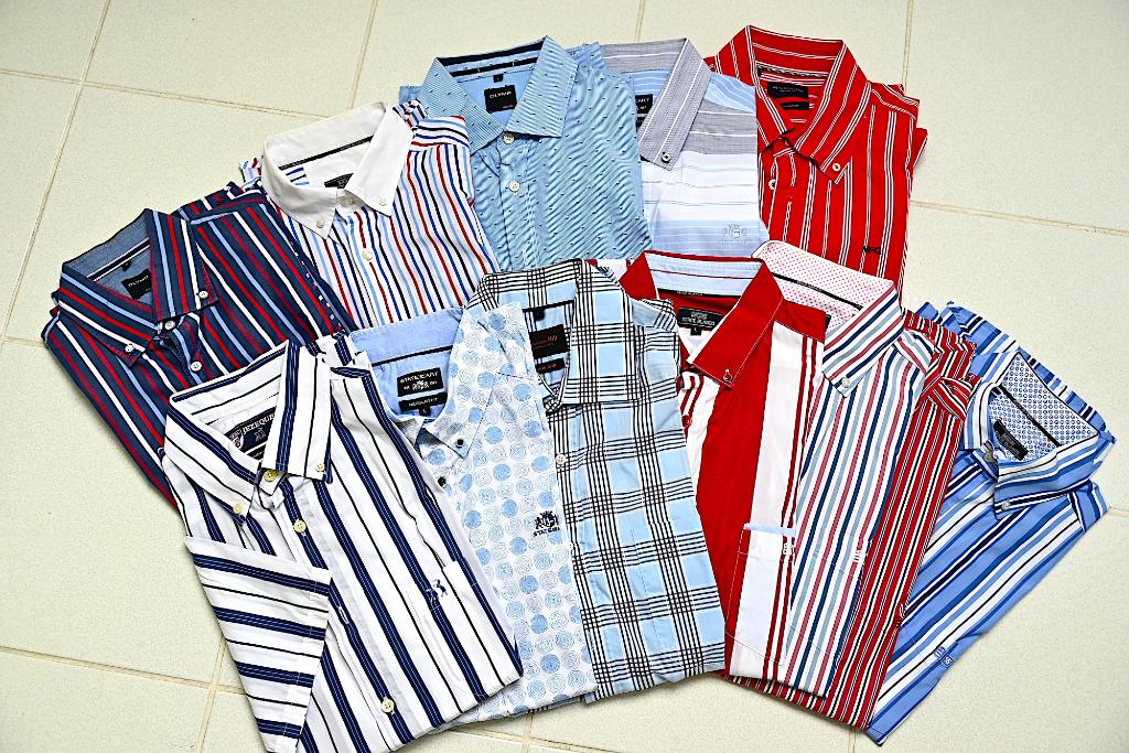 Lot 12 hemden korte mouw mt L goede staat - proper, Kleding | Heren, Overhemden, Verzenden, Gedragen, Overige kleuren, Halswijdte 41/42 (L)