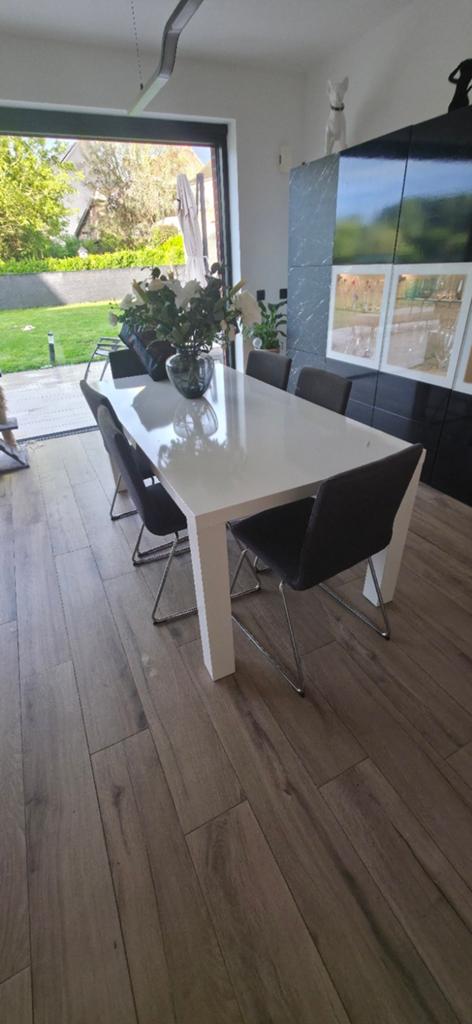 Tafel inclusief 6 stoelen, Huis en Inrichting, Ophalen, Wit