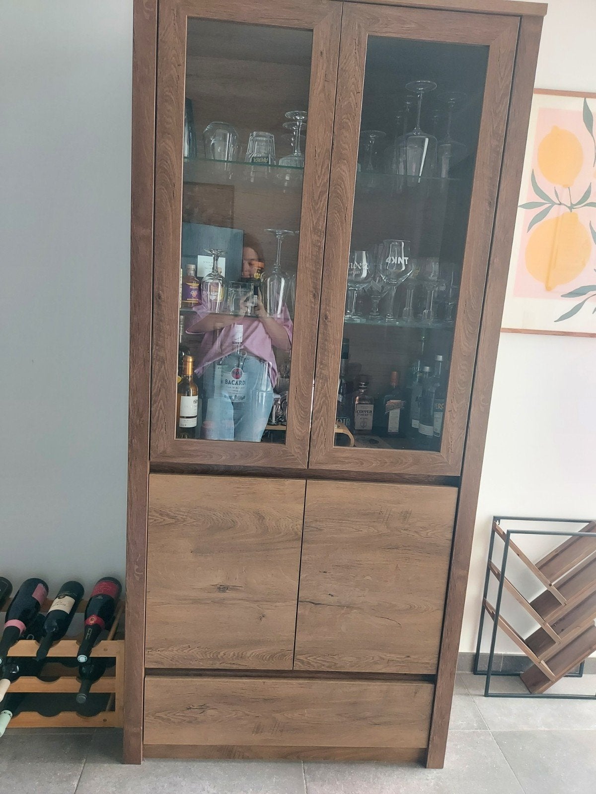 Vitrine en bois de chêne, Enlèvement, Chêne