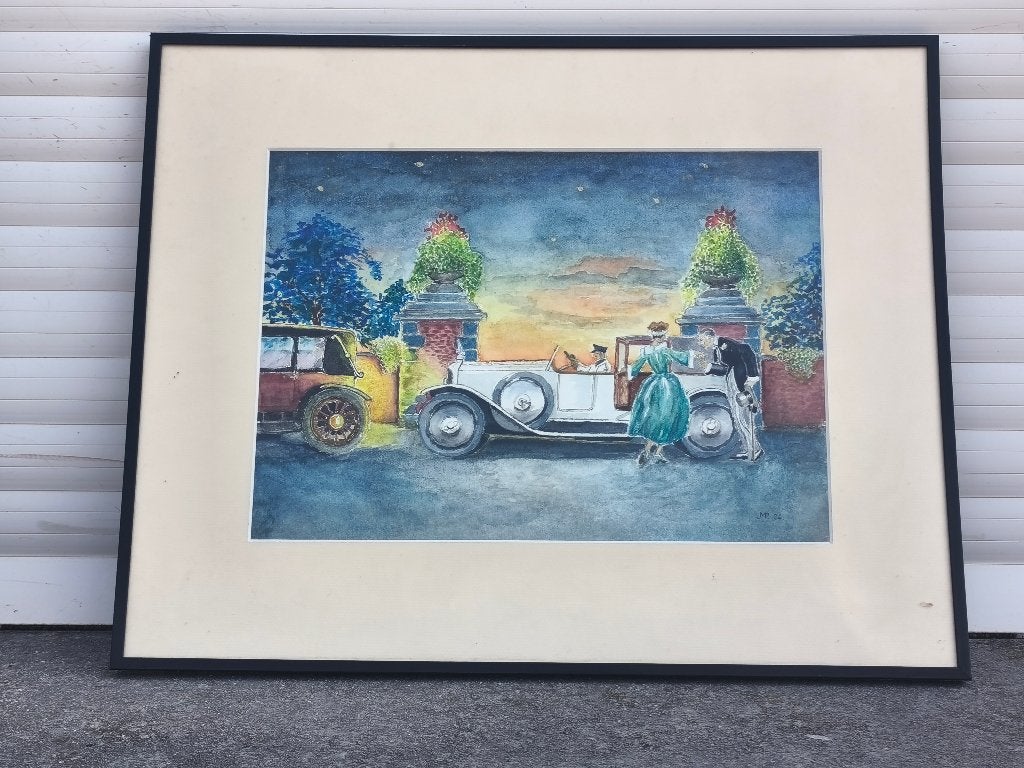 Aquarelle la belle époque monograme jean marie pingot, Enlèvement ou Envoi, Aquarelle