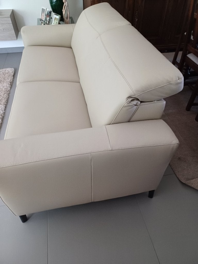 Lederen salon ROM, Huis en Inrichting, Ophalen, 150 tot 200 cm, Driepersoons, Zo goed als nieuw