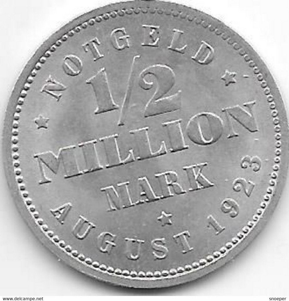 notgeld hamburg 1/2 milioen mark 1923 alu 5672.18, Envoi, Allemagne, Monnaie en vrac