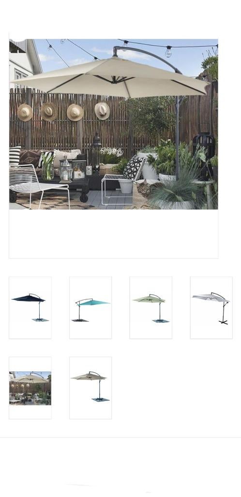 Nieuwe zweefparasols in verschillende maten 3m diameter, Enlèvement, Neuf, 3 à 4 mètres, Étanche
