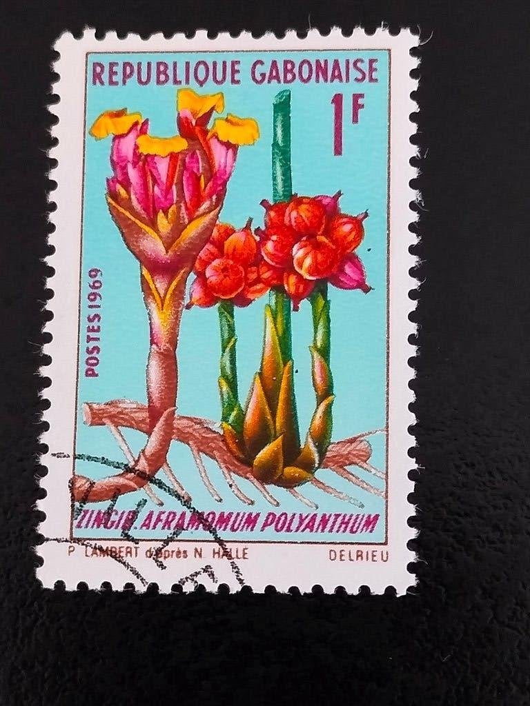 Gabon 1969 - bloemen, Verzenden, Overige landen, Gestempeld