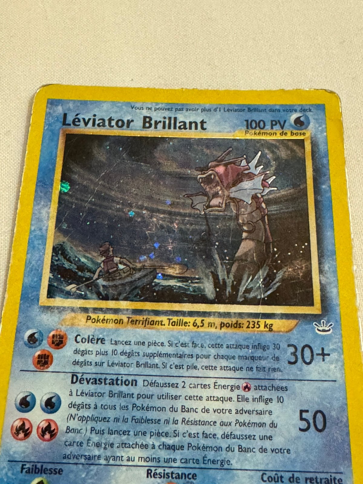 Carte pokemon leviator brillant 65/64 neo revalations, Enlèvement, Utilisé