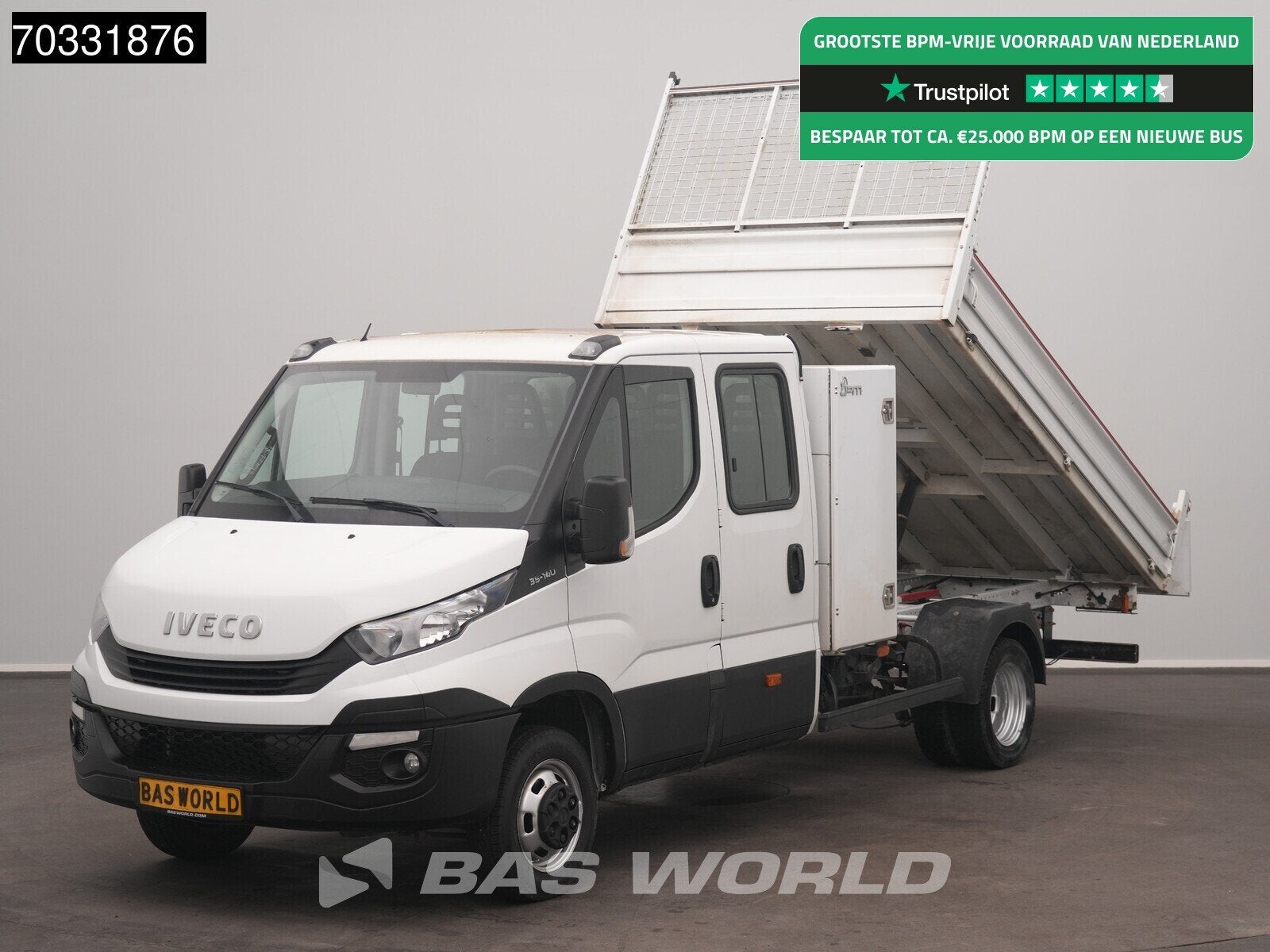 Iveco Daily 35C14 Kipper Dubbele Cabine Dubbellucht 3,5t Tre, Auto's, Gebruikt, Euro 6, Iveco, 2815 kg