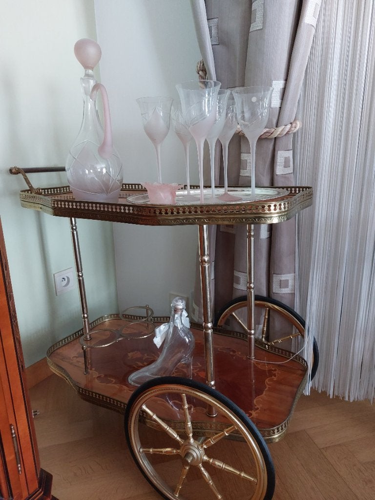 Serveerkar vintage, Huis en Inrichting, Ophalen, Zo goed als nieuw, Afgeronde hoeken, Ovaal