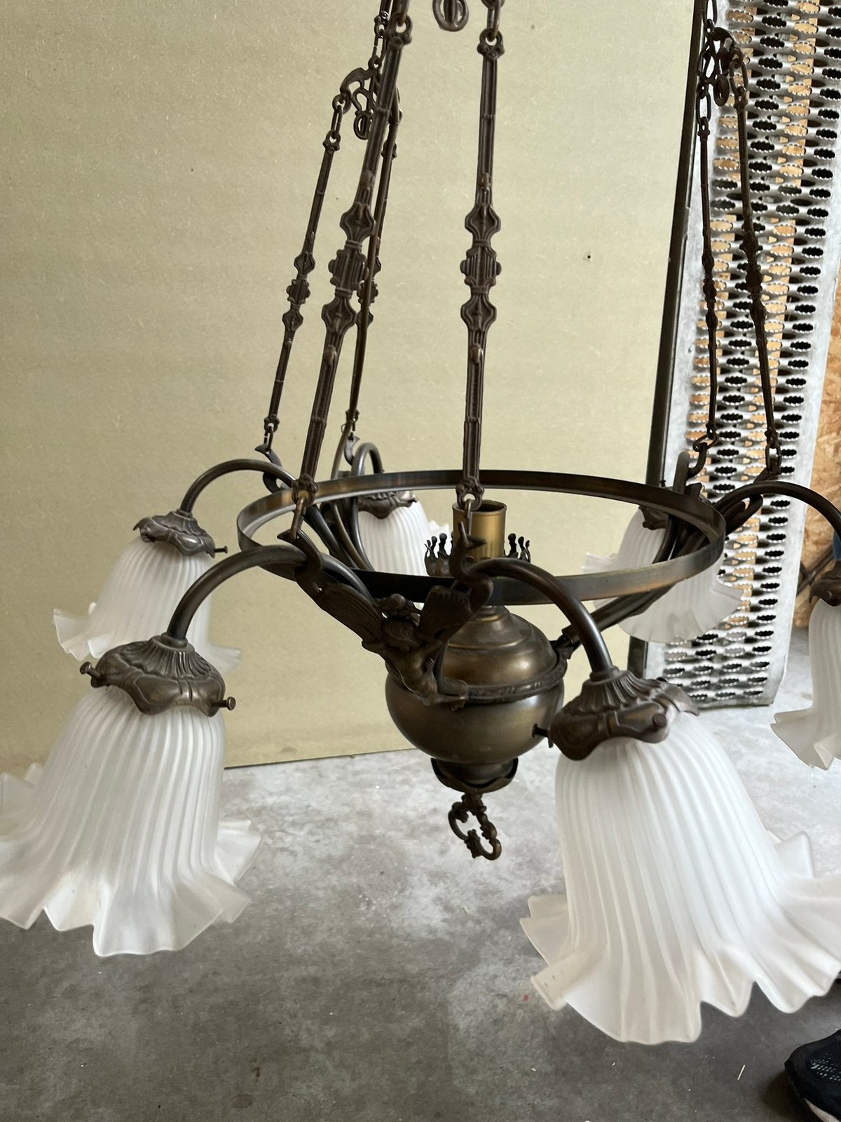 Lustre ancien, Maison & Meubles, Lampes | Lustres, Enlèvement, Utilisé, Verre
