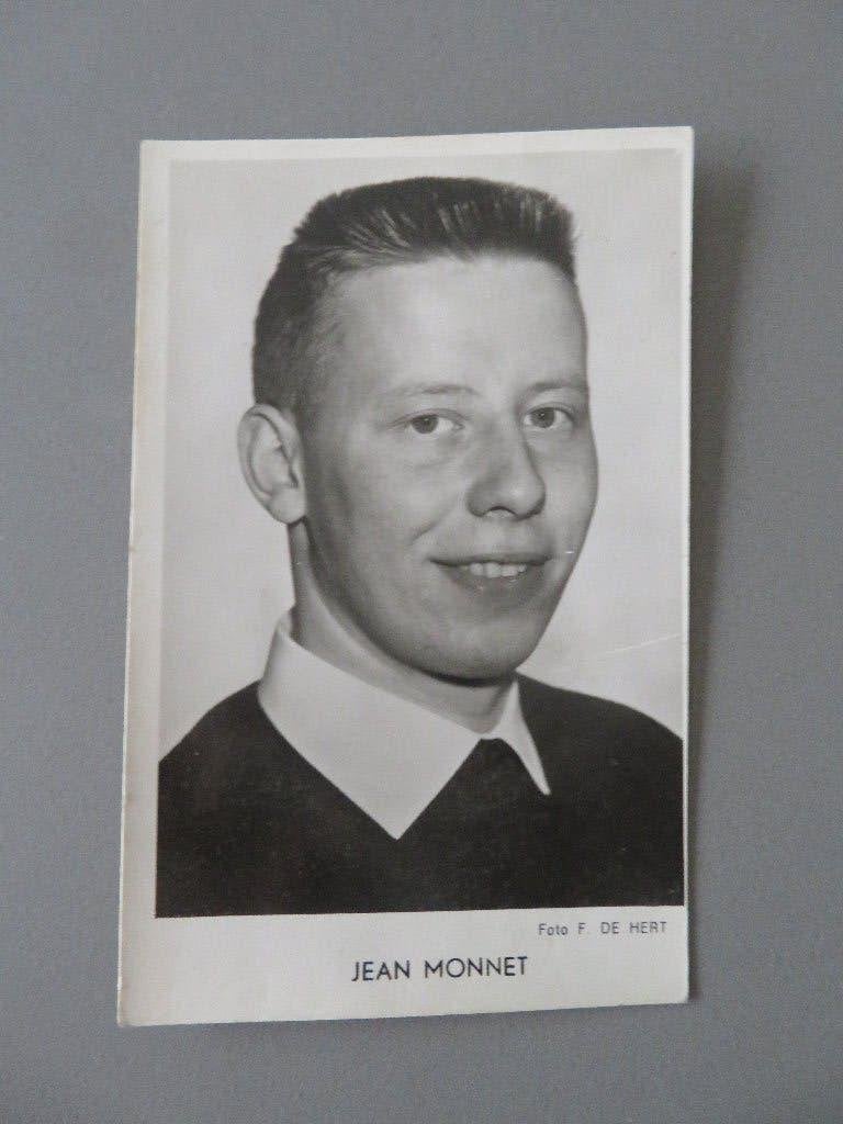 foto fankaart gesigneerd zanger Jean Monnet, Verzamelen, Ophalen of Verzenden, Zo goed als nieuw, Foto of Kaart, Gesigneerd