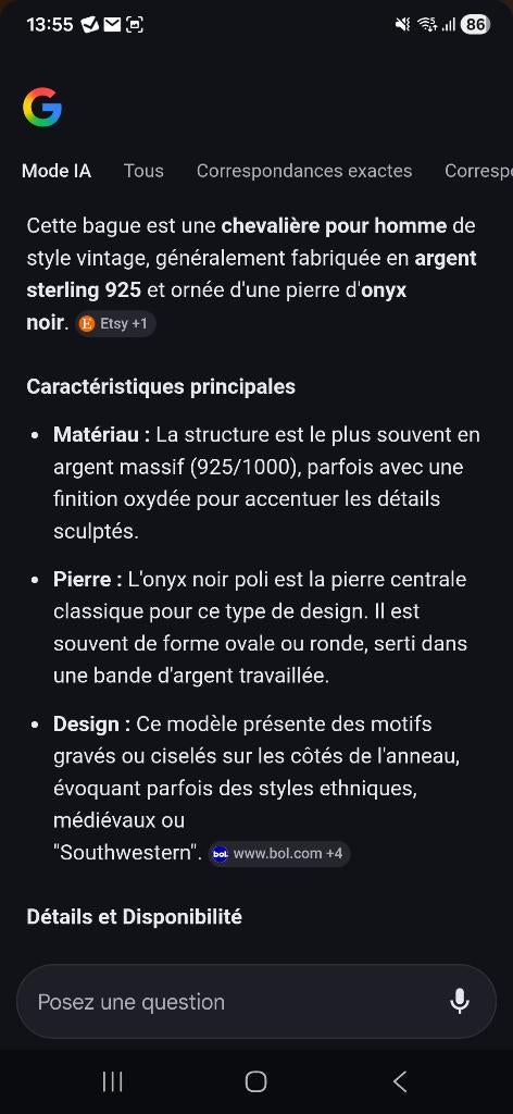 Bague vintage, Enlèvement, Homme